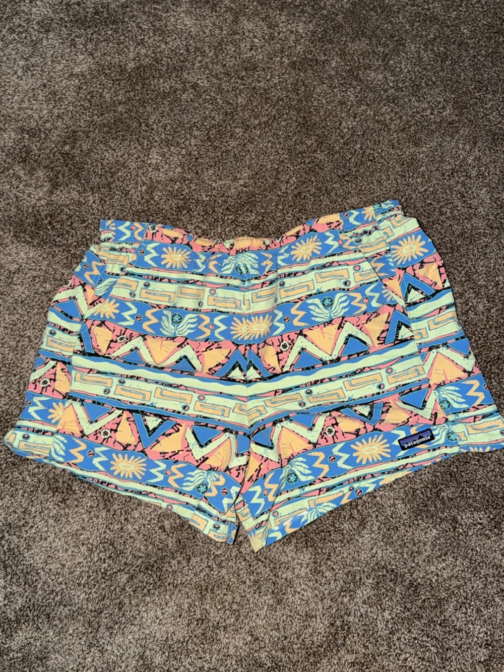 Patagonia baggies Colorful Geometric 90s Print Women’s Shorts Large